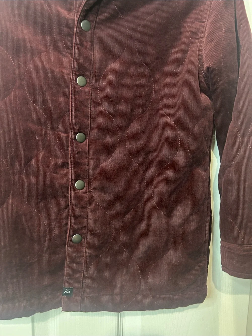 Art Class Boys Quilted Corduroy Jacket Burgundy Size 8 Snap Front
